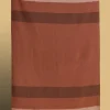 Pure Wool Striped Blanket - Tan/Dark Brown/Ecru