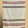 Pure Wool Striped Blanket - Ecru/Dark Brown/Tan
