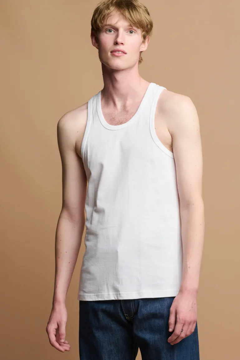 Racer Back Vest Plastic Free - White