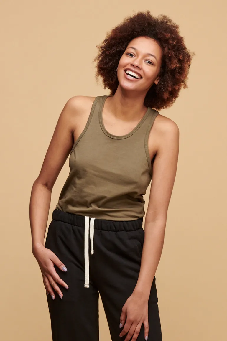 Racer Back Vest Plastic Free - Olive