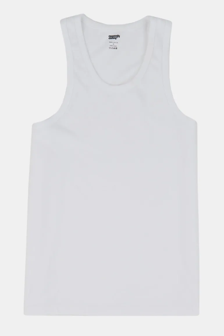 Racer Back Vest Plastic Free - White
