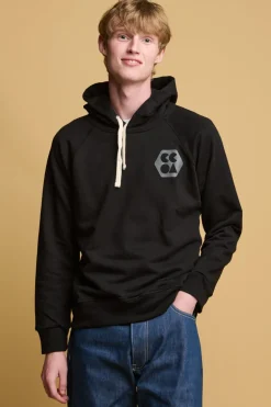 Raglan Hooded Sweatshirt Plastic Free - Black