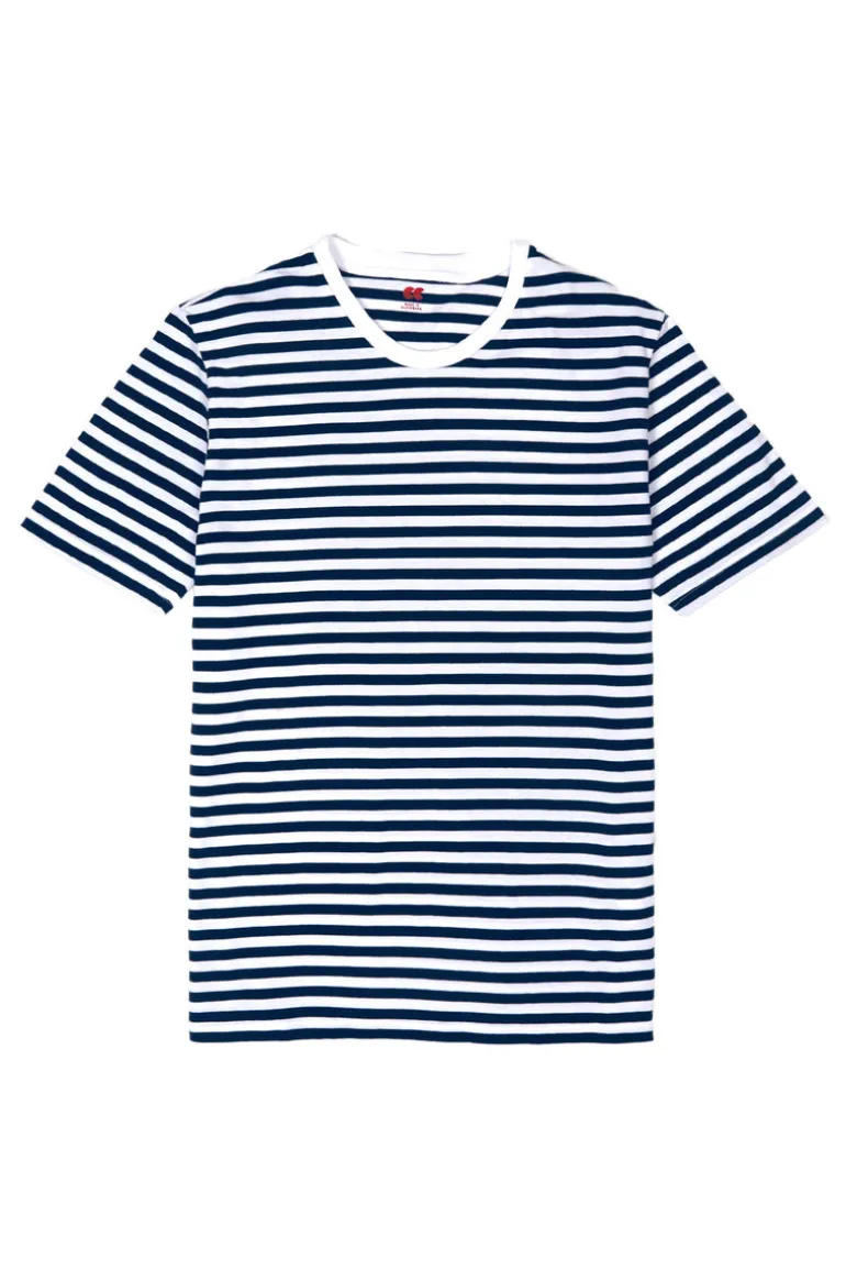 Short Sleeve Stripe T Shirt - White/Navy