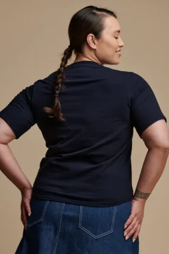 Short Sleeve V-Neck T Shirt - Navy
