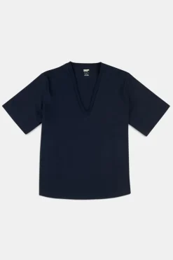 Short Sleeve V-Neck T Shirt - Navy