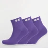 Single Colour Sports Ankle Sock 3 Pack - Purple