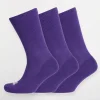 Single Colour Sports Calf Sock 3 Pack - Purple