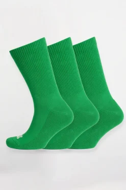 Single Colour Sports Calf Sock 3 Pack - Apple Green