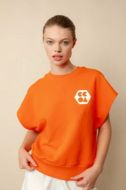 Sleeveless Sweatshirt Plastic Free - Flame Red