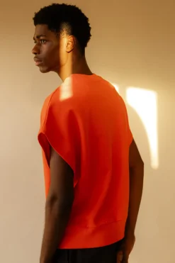 Sleeveless Sweatshirt Plastic Free - Flame Red