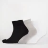 Sports Cotton Sock Ankle 3 Pack - Black/Grey/White