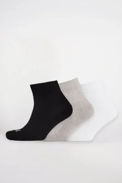 Sports Cotton Sock Ankle 3 Pack - Black/Grey/White