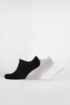 Sports Cotton Sock No Show 3 pack - Black/Grey/White