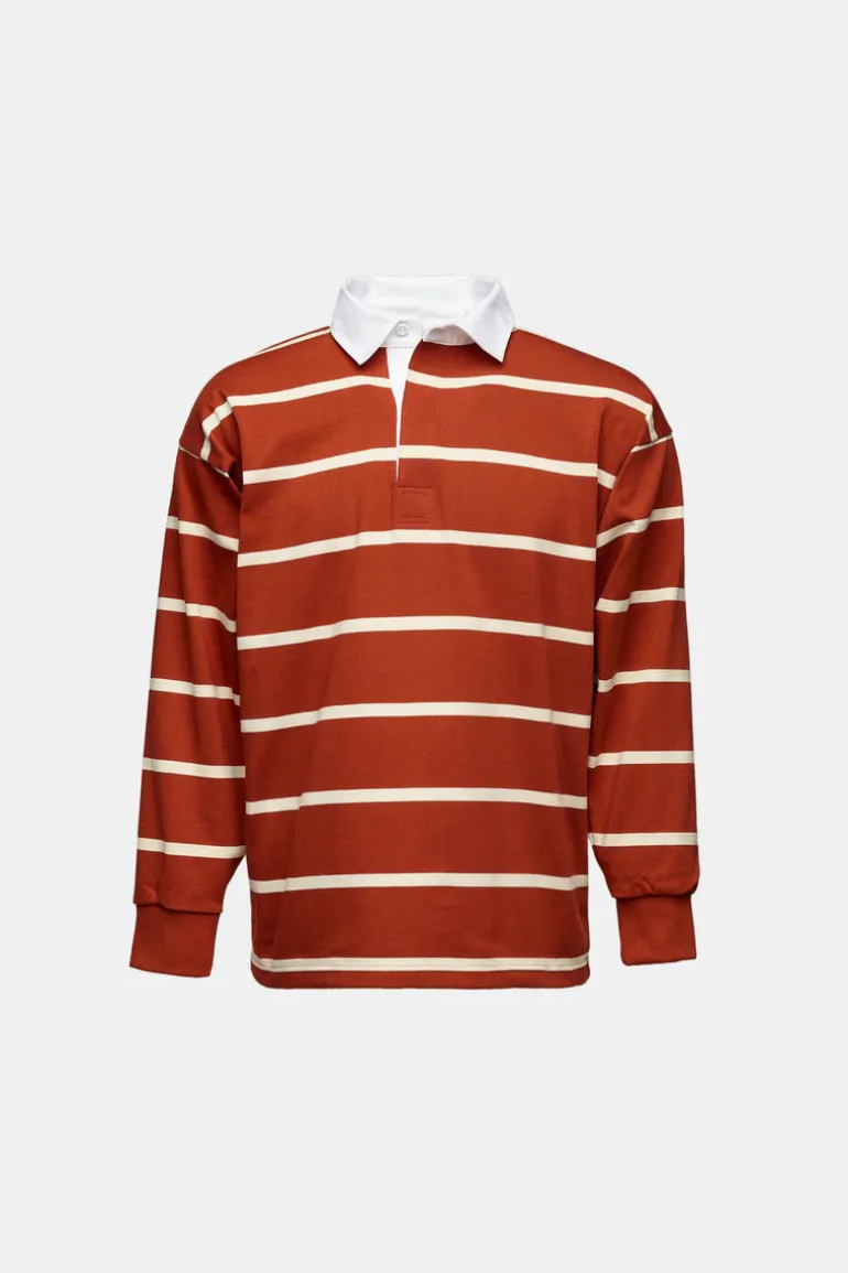 Striped Rugby Shirt - Cinnamon/Ecru