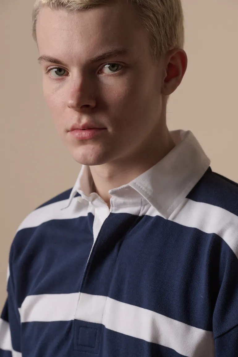 Striped Rugby Shirt - Navy/White