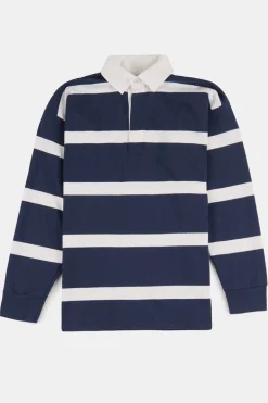 Striped Rugby Shirt - Navy/White