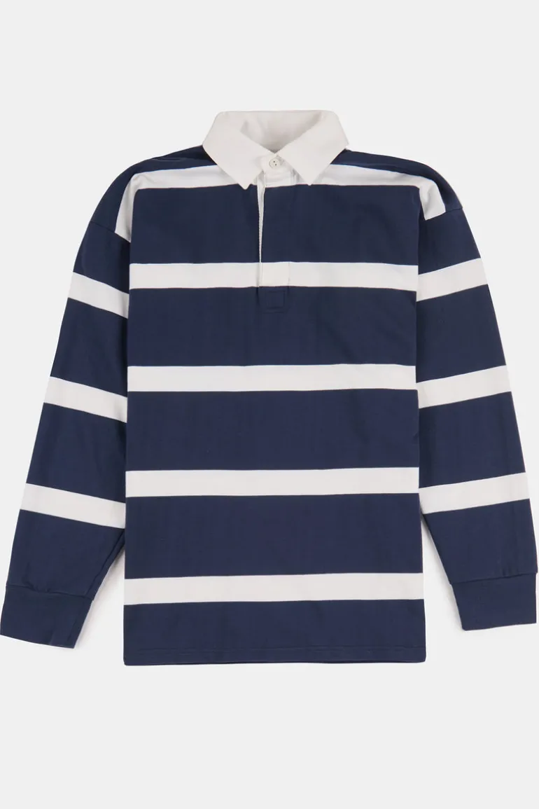 Striped Rugby Shirt - Navy/White