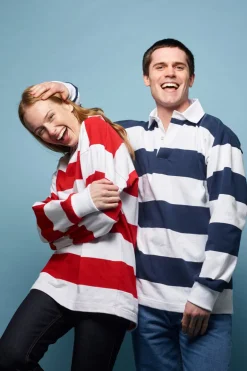 Striped Rugby Shirt - Red/White