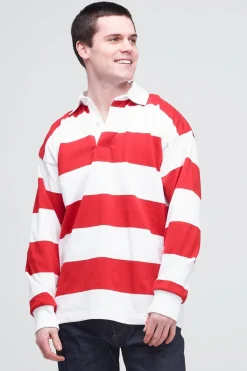 Striped Rugby Shirt - Red/White
