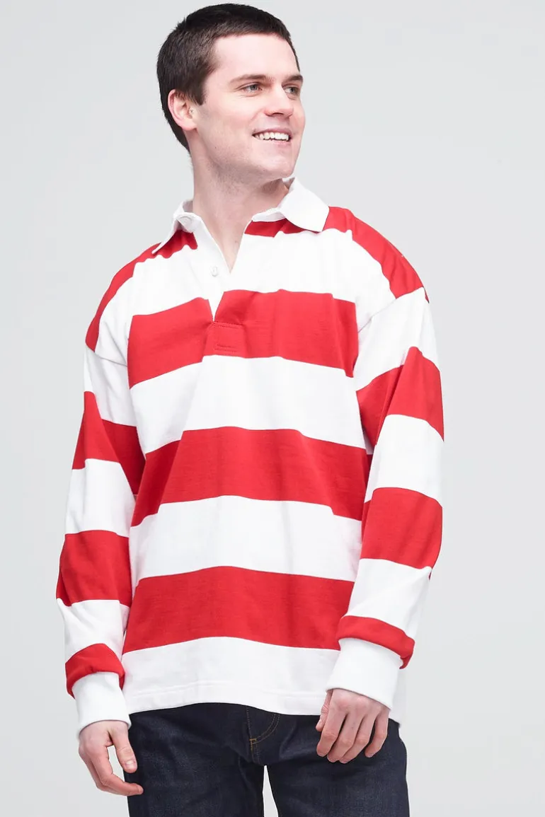 Striped Rugby Shirt - Red/White
