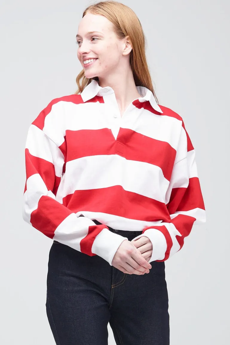 Striped Rugby Shirt - Red/White