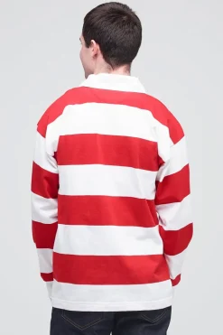 Striped Rugby Shirt - Red/White
