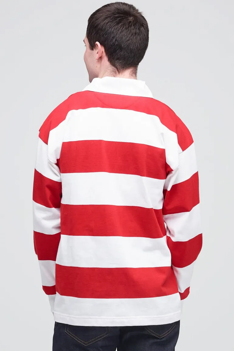 Striped Rugby Shirt - Red/White