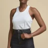 Womens Racer Back Vest Plastic Free - White