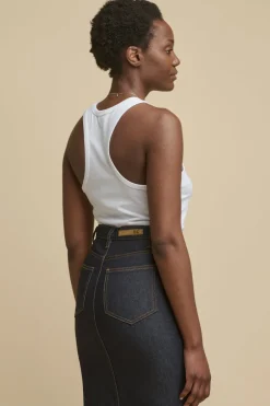 Womens Racer Back Vest Plastic Free - White