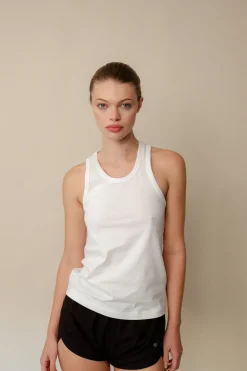 Womens Racer Back Vest Plastic Free - White