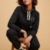Womens Raglan Hooded Sweatshirt Plastic Free - Black