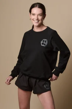 Womens Raglan Sweatshirt Plastic Free - Black